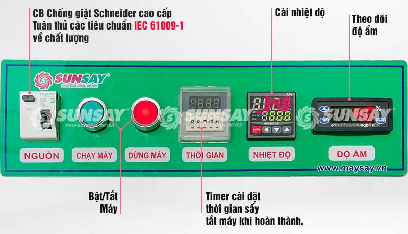 Máy sấy lạnh SUNSAY do các kỹ sư Việt Nam thiết kế và sản xuất theo tiêu chuẩn xuất khẩu nên vấn đề bải trì thay thế linh kiện hoàn toàn chủ động.