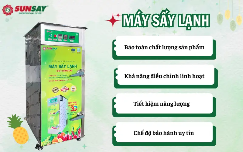 Máy sấy lạnh sấy hoa quả khô đều và vẫn giữ được dinh dưỡng, màu sắc tự nhiên