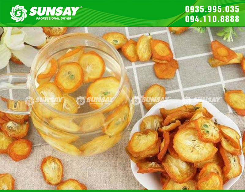 Tắc sau sấy được bảo quản lâu hơn, có màu sắc đẹp và giữ nguyên hàm lượng dinh dưỡng vốn có