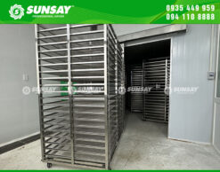 Xe đẩy khay sấy công nghiệp cho phòng sấy