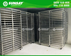 Xe đẩy khay sấy công nghiệp cho phòng sấy