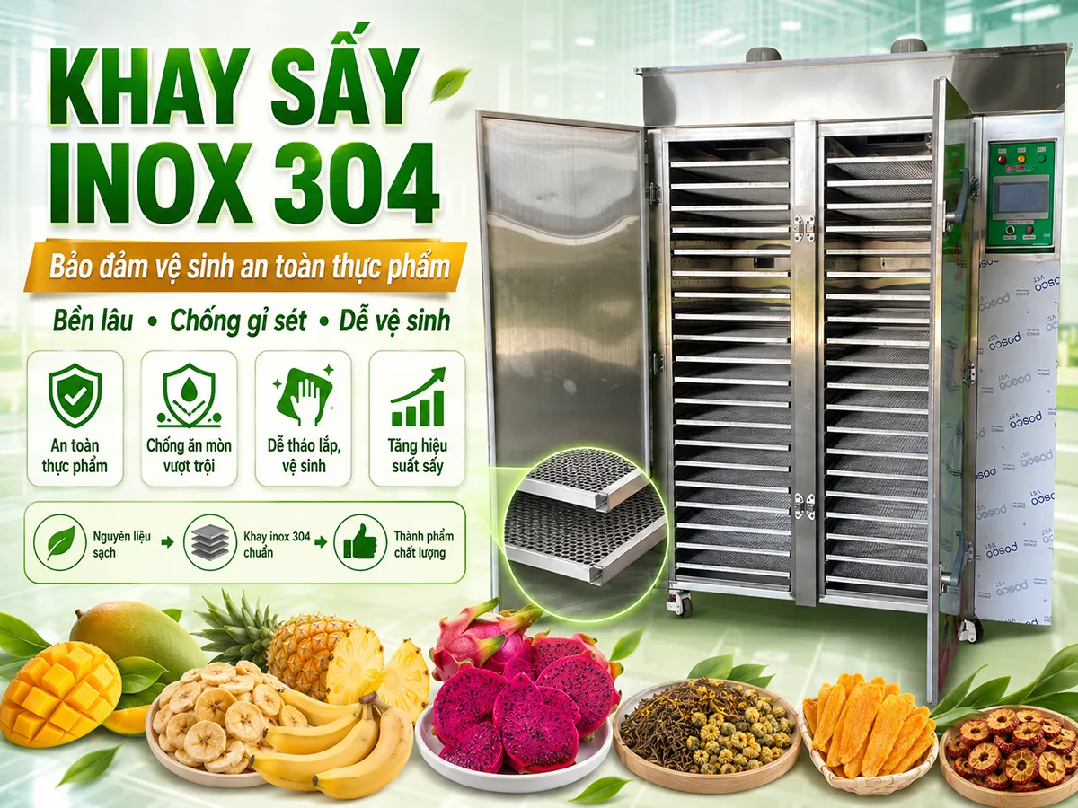 Trong ngành thực phẩm việc lựa chọn khay sấy inox 304 đạt chuẩn là một bước đi không thể xem nhẹ