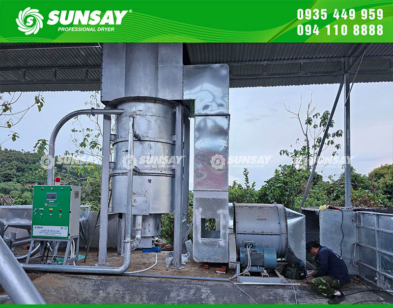SUNSAY Việt Nam chuyên cung cấp lò đốt trấu tự động tại Lâm Đồng, đáp ứng nhu cầu cấp nhiệt ổn định, tiết kiệm và thân thiện môi trường cho các cơ sở sấy cà phê