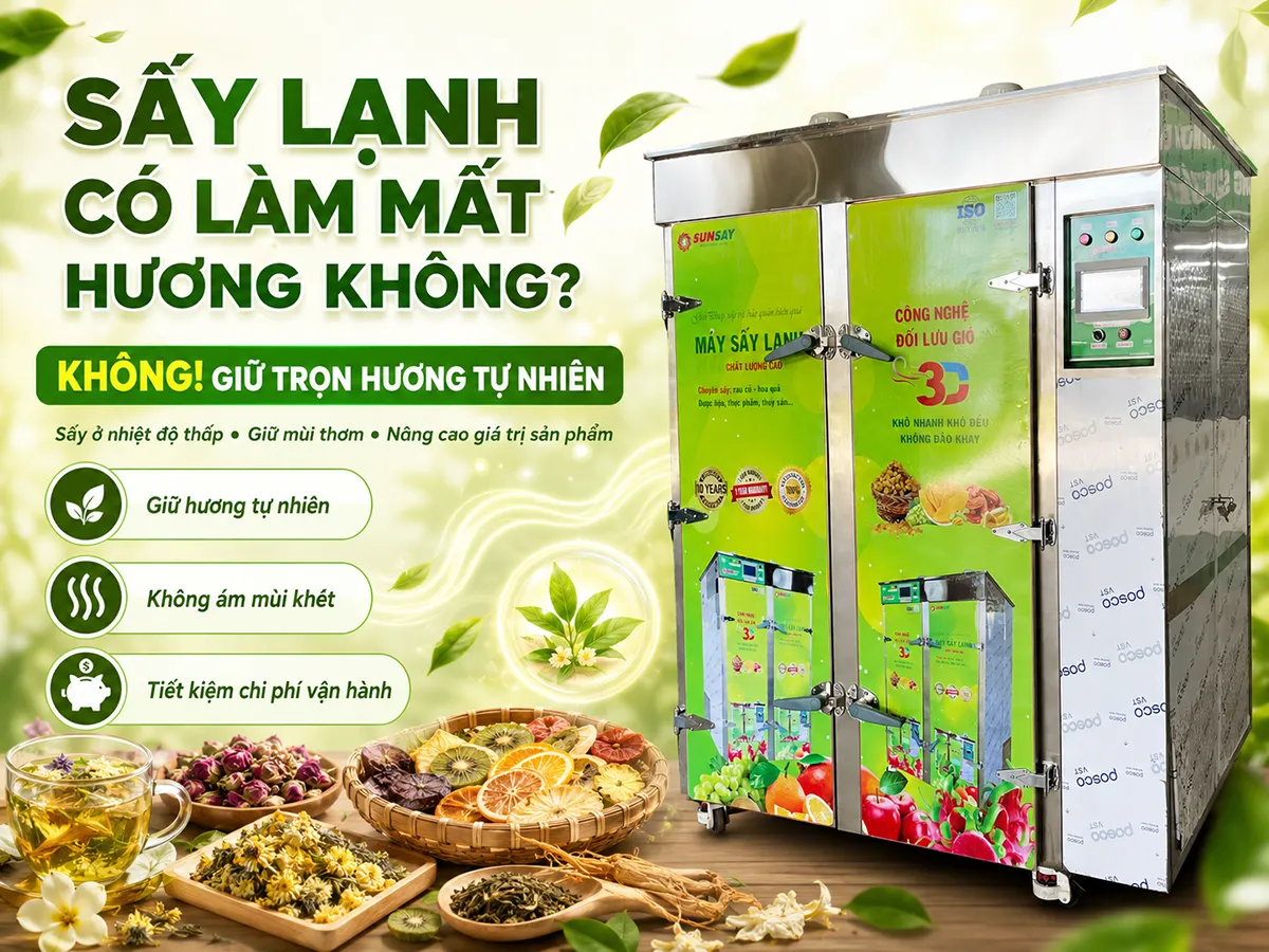 Sấy lạnh có làm mất hương không là câu hỏi được nhiều cơ sở sản xuất thực phẩm đặt ra khi muốn nâng cao chất lượng mà vẫn giữ trọn hương vị tự nhiên