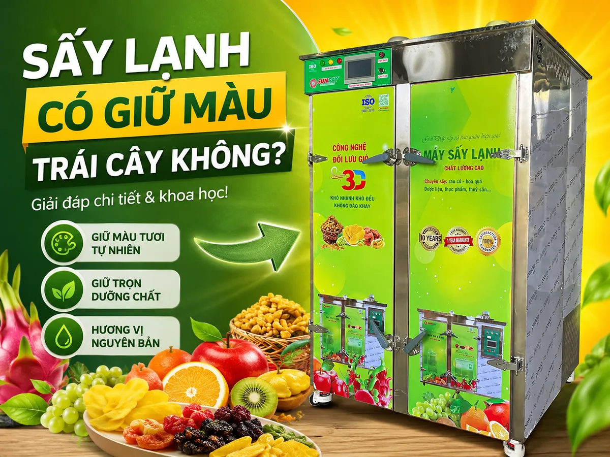 Sấy lạnh có giữ màu trái cây không phụ thuộc vào công nghệ, và sấy lạnh là giải pháp giúp giữ màu tốt hơn.