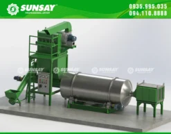 Cánh đảo bên trong giúp nguyên liệu liên tục chuyển động và tiếp xúc với khí nóng.