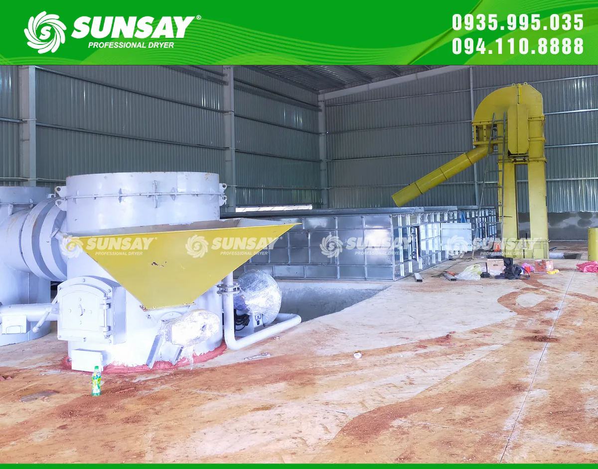 SUNSAY cung cấp máy sấy vĩ ngang 18 tấn đến Đắk Lắk, phục vụ nhu cầu sấy nông sản quy mô lớn.